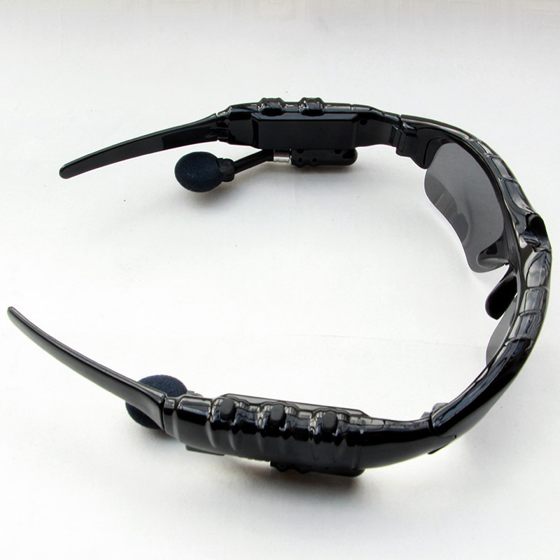 Bluetooth sunglasses, stereo earphones.