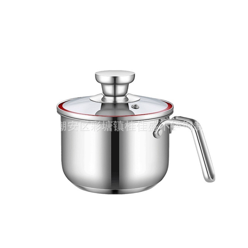 304 nồi hơi thép không rỉ với chảo sữa và chảo có chảo đựng tay.