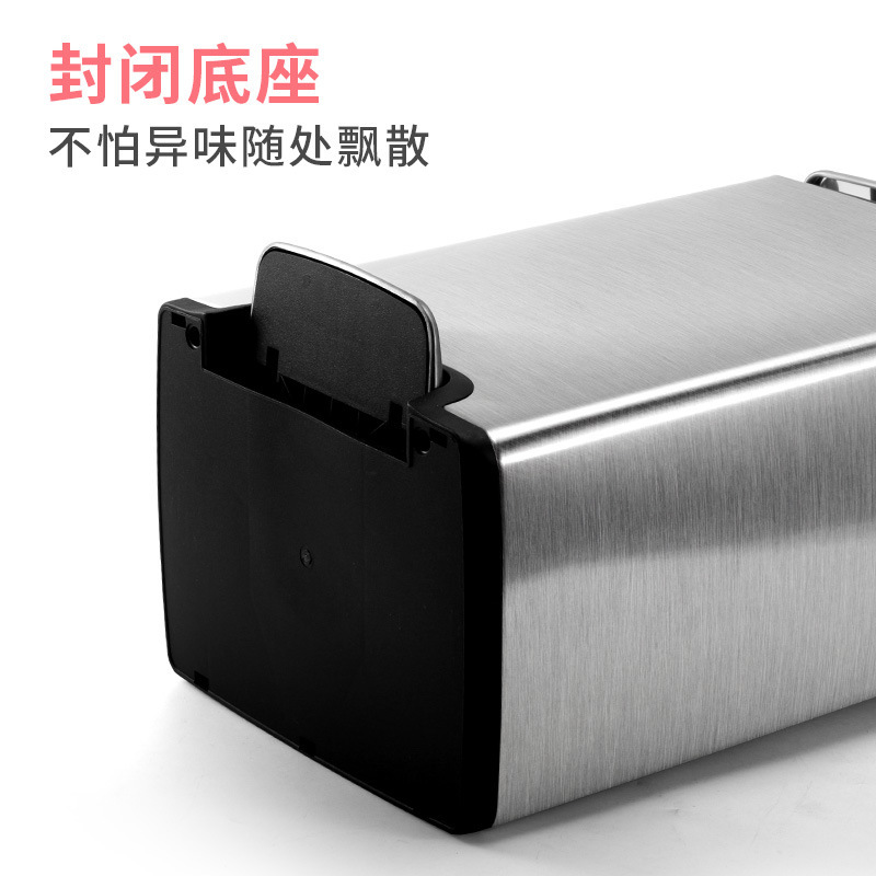 Thùng rác thép không gỉ xây 15L trong phòng khách của nhà bếp Châu Âu.