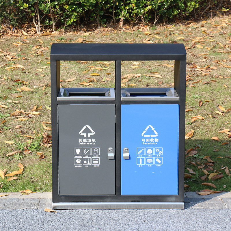 Outdoor garbage cans, street sanitation park plating Zinc stainless steel material