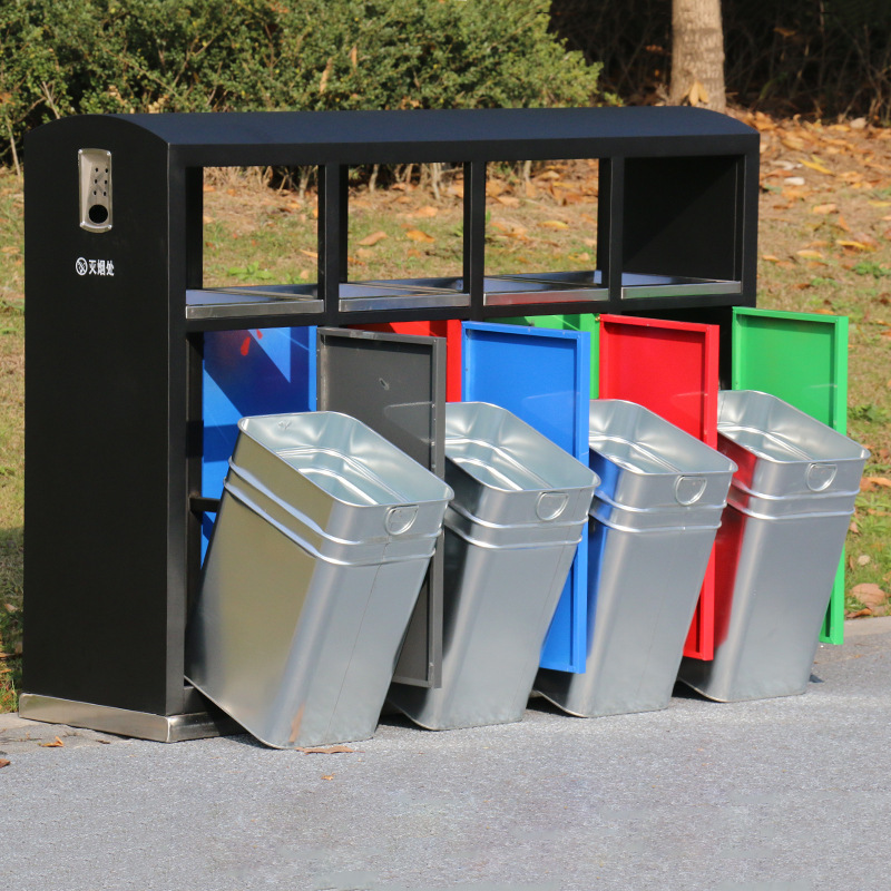 Outdoor garbage cans, street sanitation park plating Zinc stainless steel material