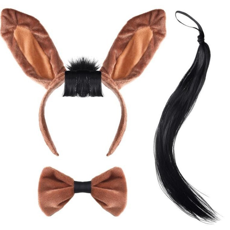 Lừa phù hợp, tai lừa có mũi đuôi và nơ, vũ khí cho Halloween.