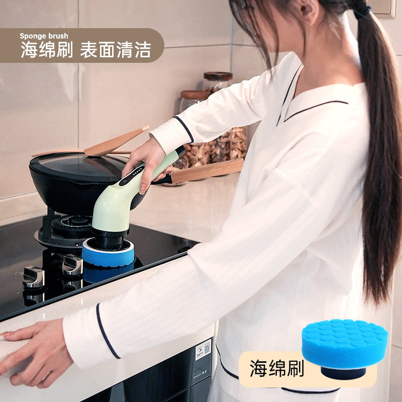 跨境家用廚房浴室玻璃長短可兩用刷手持強力電動多功能清潔刷神器