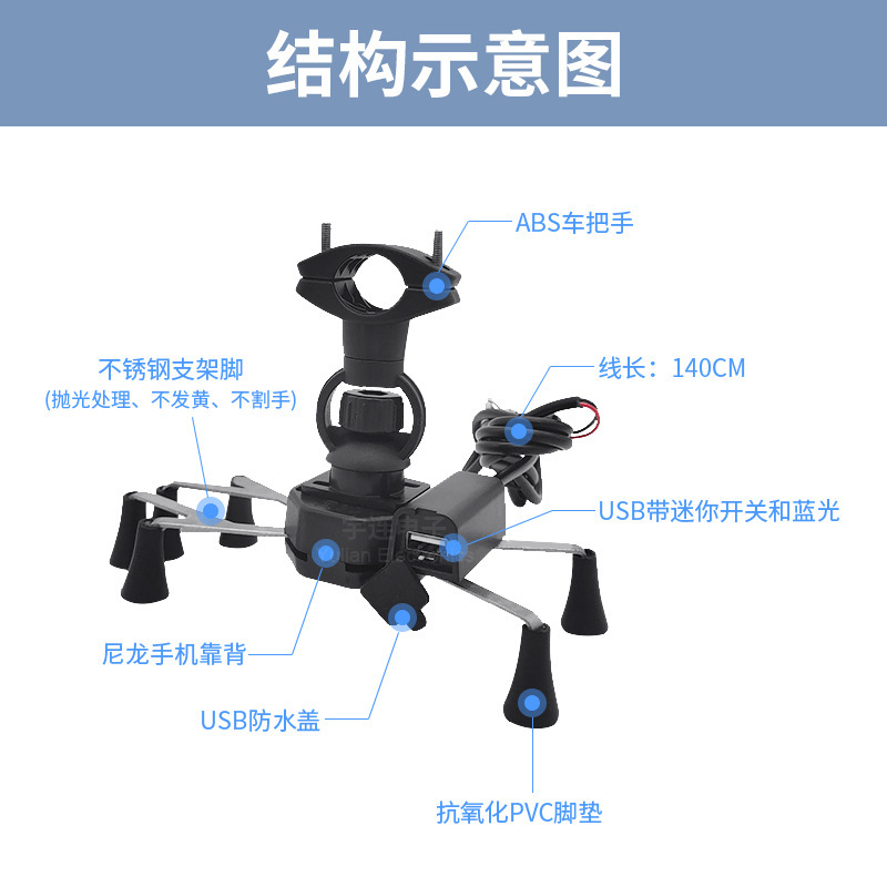 Xe ô tô điện màu đen gương không rỉ thép 6claw ABS