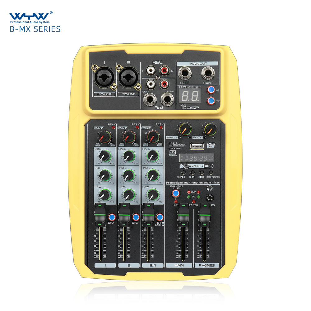 Cross-border 4x4 conference sound U.S.B. Bluetooth audio processor, K-song live sound card