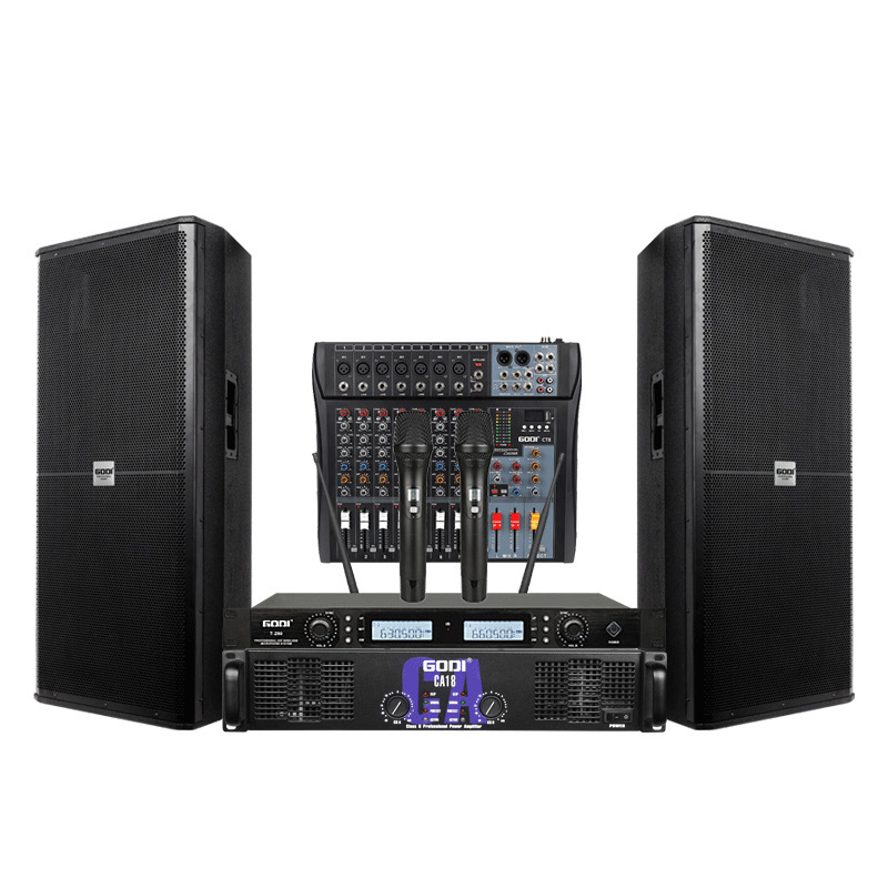 GODI Professional audio set outside of the KTV conference bar for a 15-inch stage set