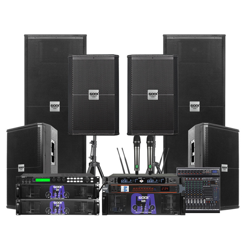 GODI Professional audio set outside of the KTV conference bar for a 15-inch stage set