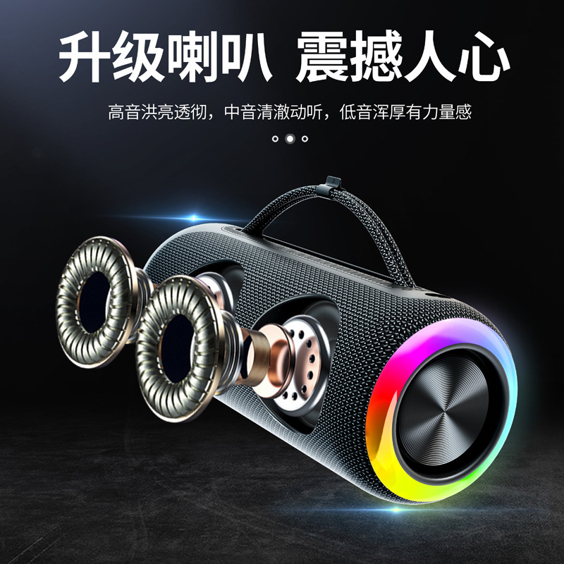 2024 new cross-border wireless blue-tooth speaker portable outdoor RGB lamp protection water stereo plant wholesale
