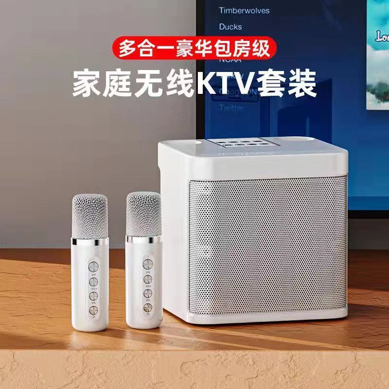 家庭電視手機藍牙音箱一鍵消原音雙麥克風K歌話筒兒童家庭KTV音響