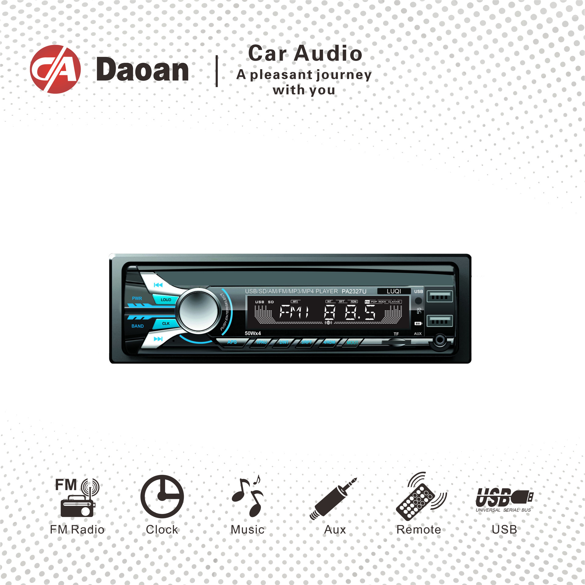 Màn hình LCD cố định trên xe MP3 player 4RCA hỗ trợ Bluetooth radio FM từ xa