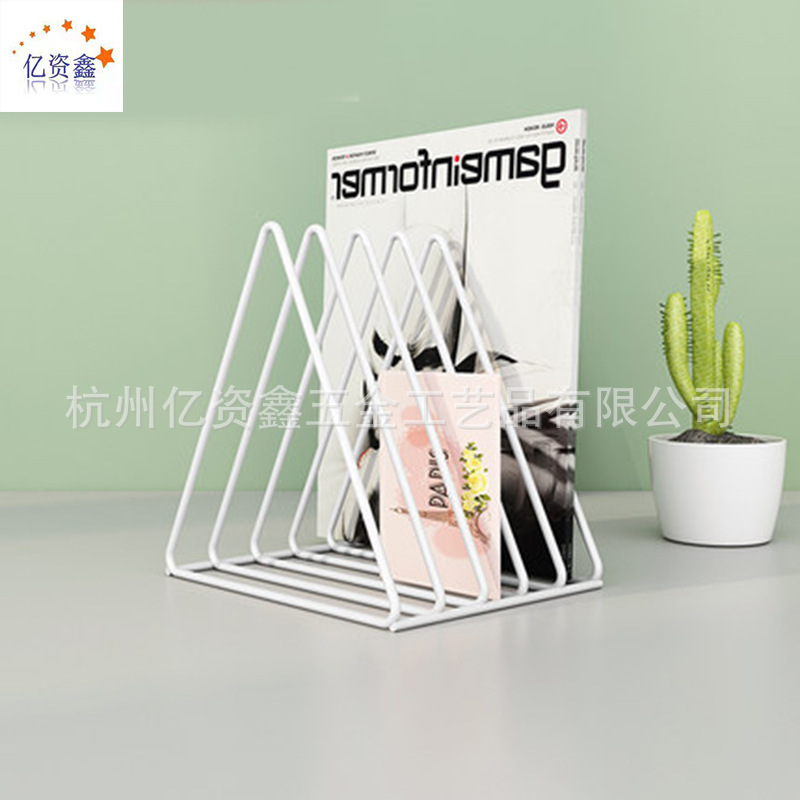 Desktop shelf iron shelf metal table, small magazine for small offices