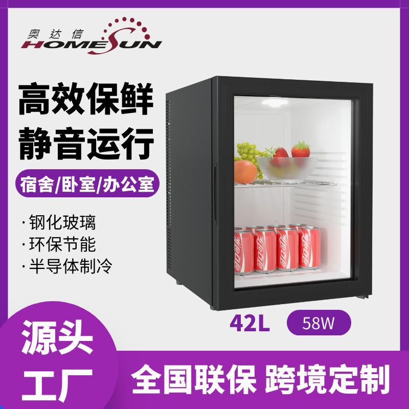 Fridge Foods in a Refrigeration Refrigerator and Transparent Single Refrigerator Hotel Mini.