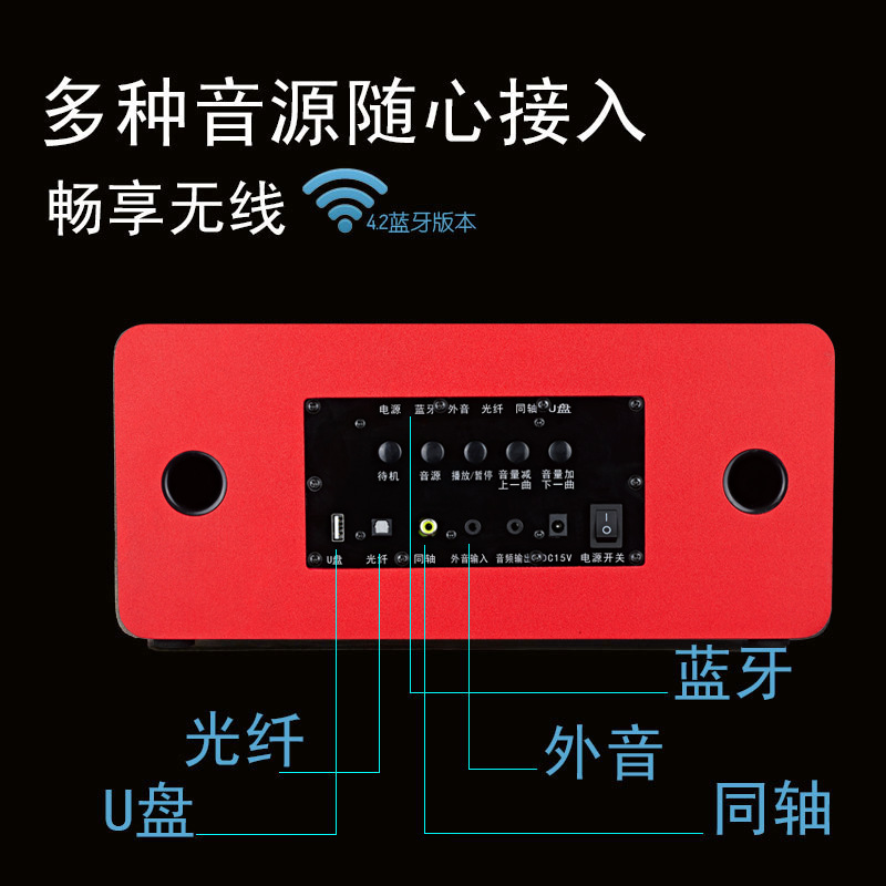 原廠發貨N-S10木質藍牙音響家用客廳電視電腦KTV無線話筒套裝音箱