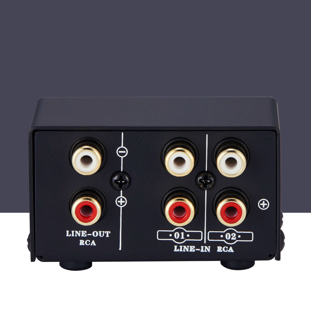 Two in and one out, sound source signal selection switcher, earbox switcher, output volume adjustment, no loss.