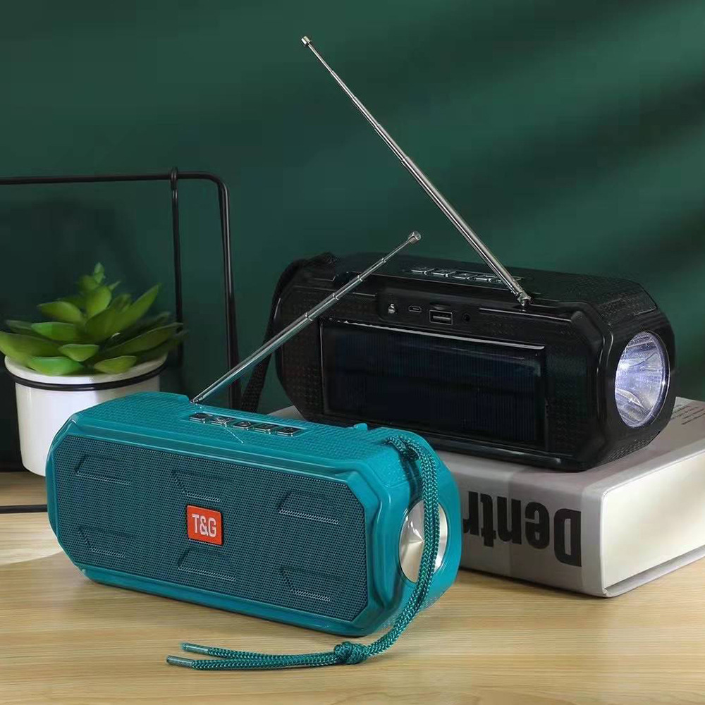 TT280 âm thanh phát thanh năng lượng mặt trời xách tay bên ngoài hộp màu xanh không dây