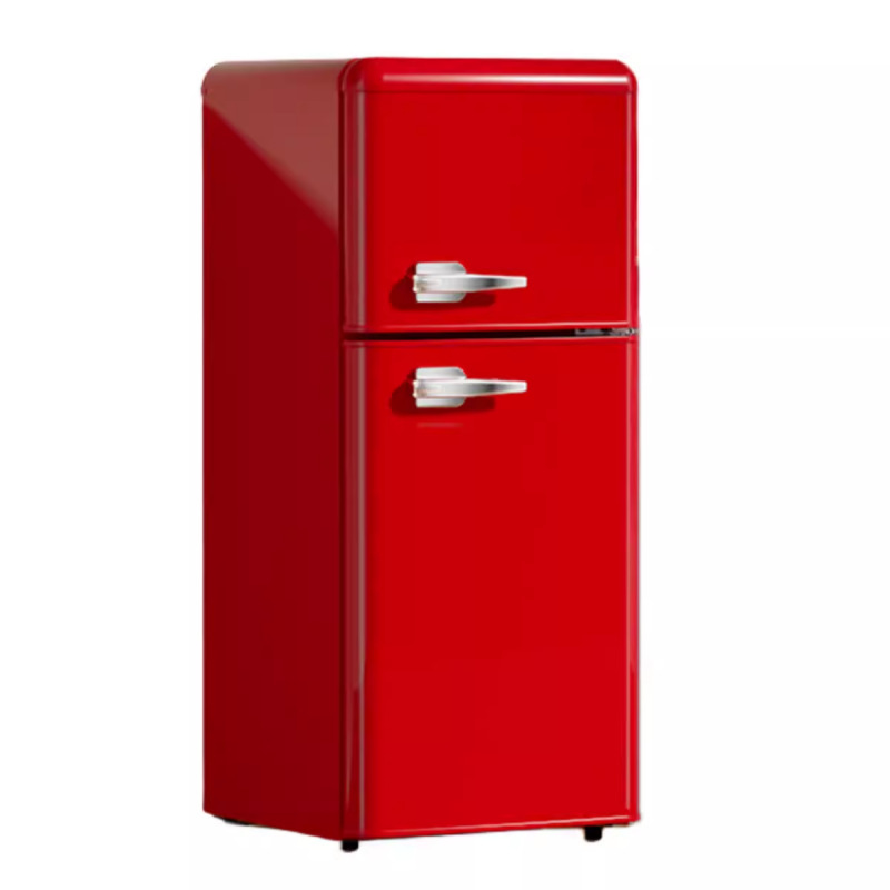 Chiếc Retronet đỏ của Zhi Gao mở tủ lạnh phòng cho thuê tủ lạnh