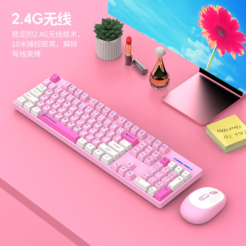 18 W1060 Chuột bàn phím không dây đặt 2.4G để kết nối tự động ngủ đông với con chuột bàn phím điện