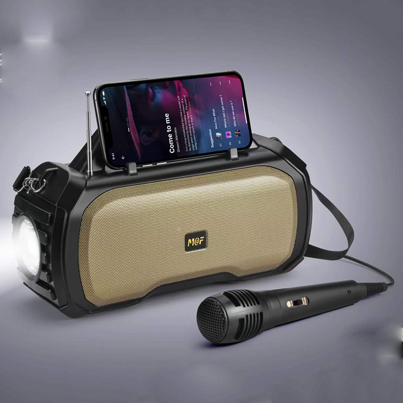 Loa Bluetooth sạc bằng năng lượng mặt trời MF217 có đèn cầm tay và micro ghi âm