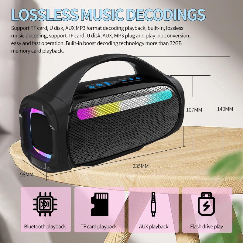 New paragraph 2024, 60W, luminous bass, bluetooth, open-wire high-sound speaker.