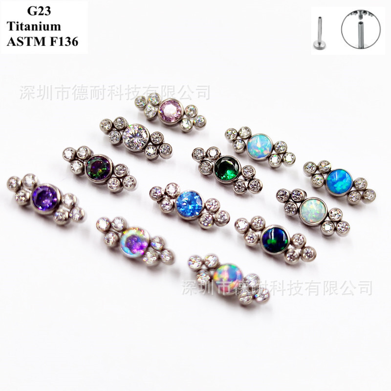 Cross-border thermal sale of G23 titanium alloy ear nails designed by crowds for the piercing of o'pore rings.