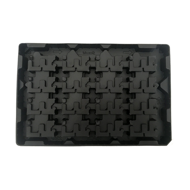 Inhalation of black, electrostatic plastic trays, electrostatic plastic trays.