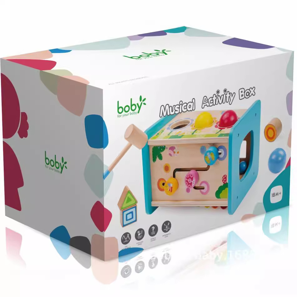 Bobby's eight-tongued ballboard geometry paired up with a four-and-a-one smart box of children's puzzle toys.