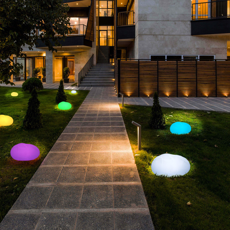 Outdoor LED street lights, waterproof plastic luminous rock table lamps, modern courtyard lights