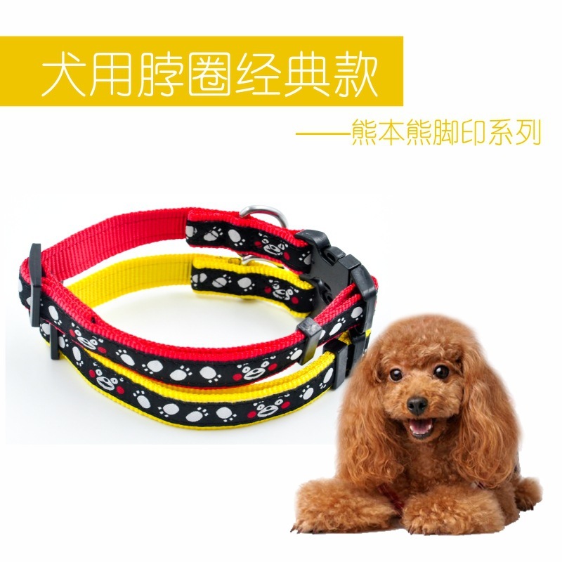 The manufacturer sells a series of bear-print dogs with a collar chain that is solid for grinding pets.