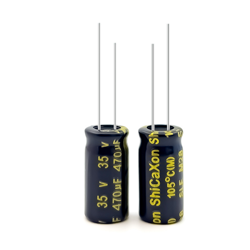 Plugin electrolytic capacitor 35v470uf 8x16 HF low resistance aluminium electrolytic cap 105°C ShiCaXon