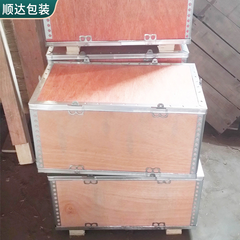 Equipment transport warehouse wooden box logistics plywood box customised to remove nailless steel-side box buttons