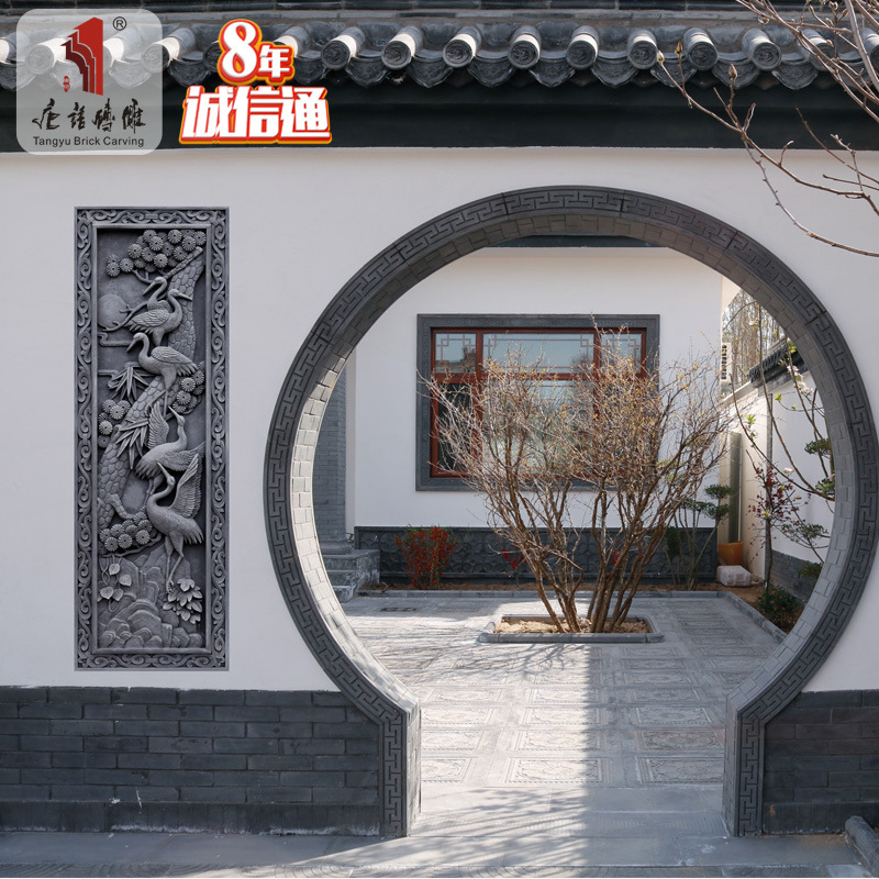 Chinese-language brick sculpturing old brick sculpturing the walls of the ancient sculptural wall