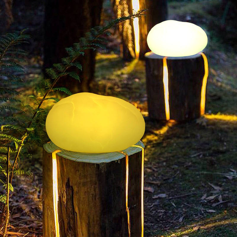 Outdoor LED street lights, waterproof plastic luminous rock table lamps, modern courtyard lights