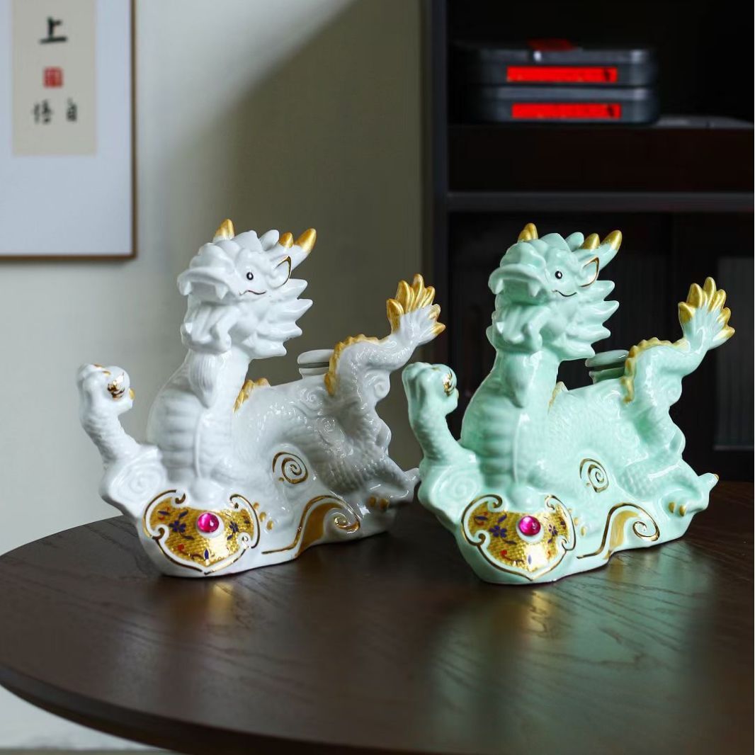景德鎮陶瓷空酒瓶 1斤裝龍年生肖酒瓶龍壇密封泡酒罈家用酒壺酒具