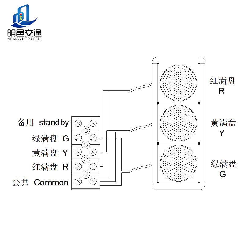 Ф400红黄绿满盘机动车信号灯三联LED交通红绿灯交通警示灯指示灯