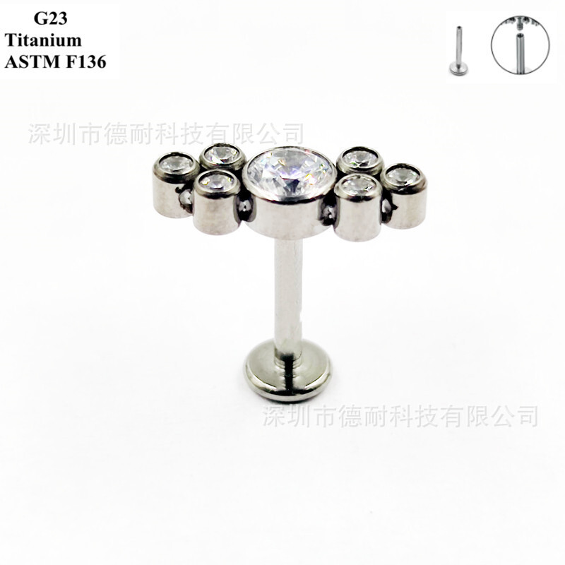 Cross-border thermal sale of G23 titanium alloy ear nails designed by crowds for the piercing of o'pore rings.