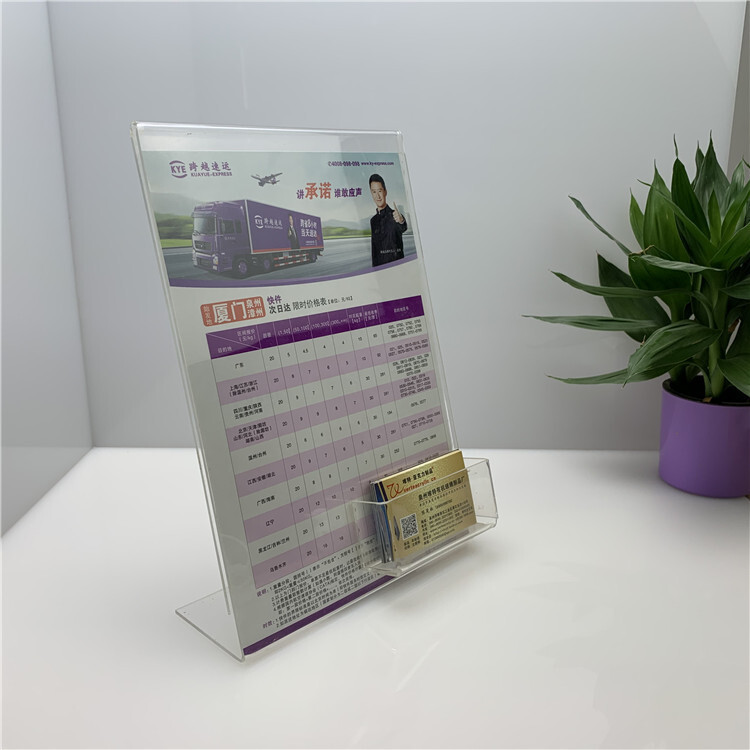 Customize the Aclik L card A4 vertical display card, priced organic glass table card.