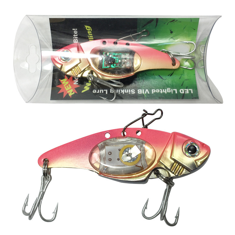 LED魚形誘魚器水下發光燈魚餌 LED電子假餌金屬fishing led lure