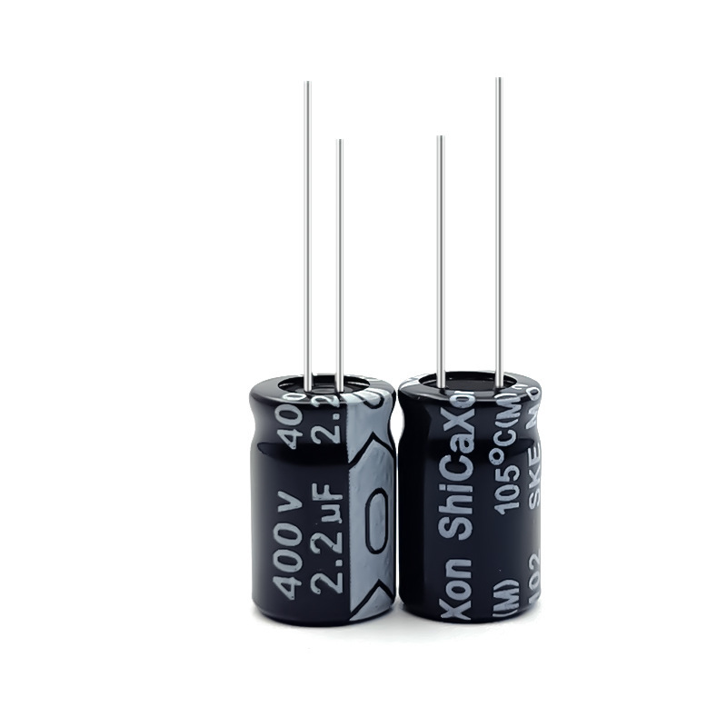 ShiCaXon plug-in electrolytic capacitor 400v2.2uf 8x12 long black aluminium electrolytic capacitor 105°C