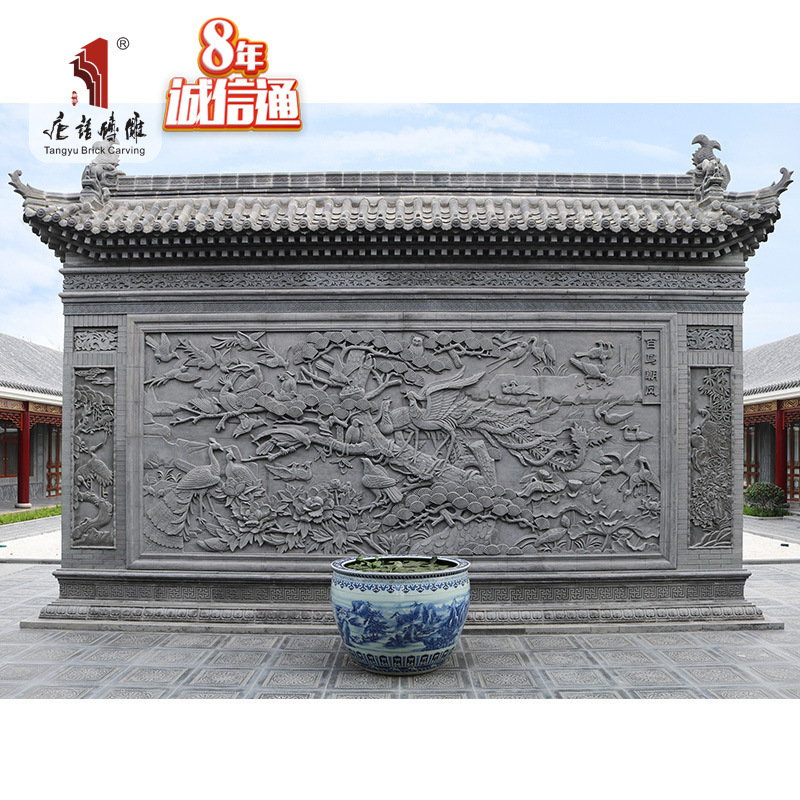 Chinese pictogram wall square, background wall 6.08m