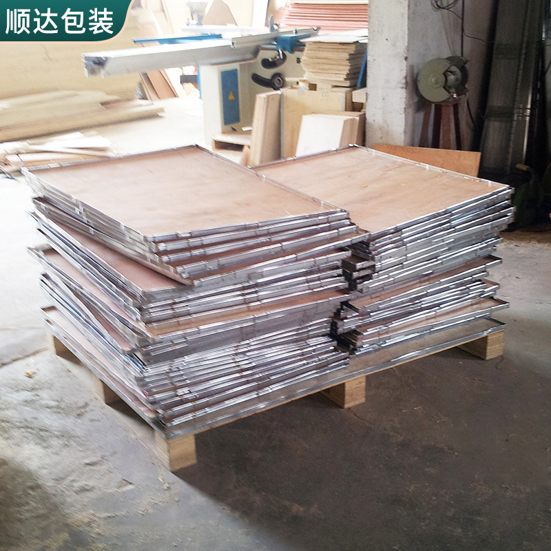 Equipment transport warehouse wooden box logistics plywood box customised to remove nailless steel-side box buttons