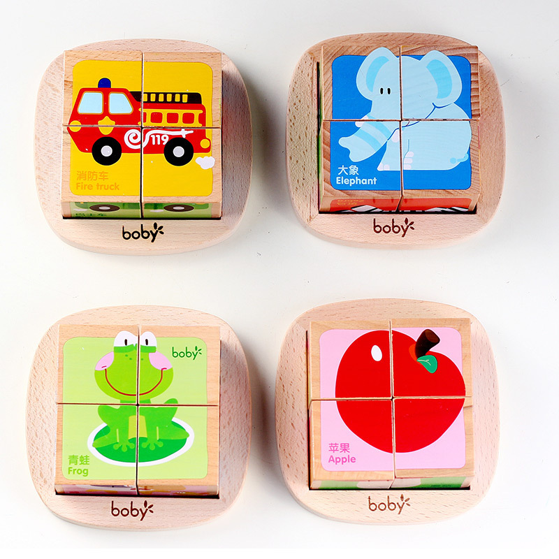 ♪ Baby-cognizance wood puzzle six-faced 3-year-old dyke ♪