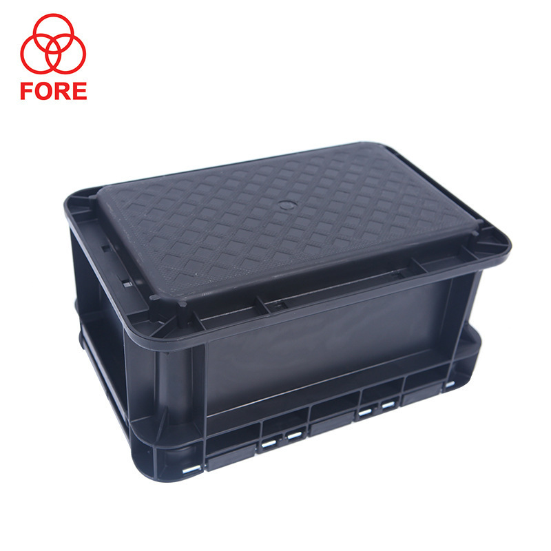 Proquegular logistics box for electrostatic retorts, black hoods for static transport