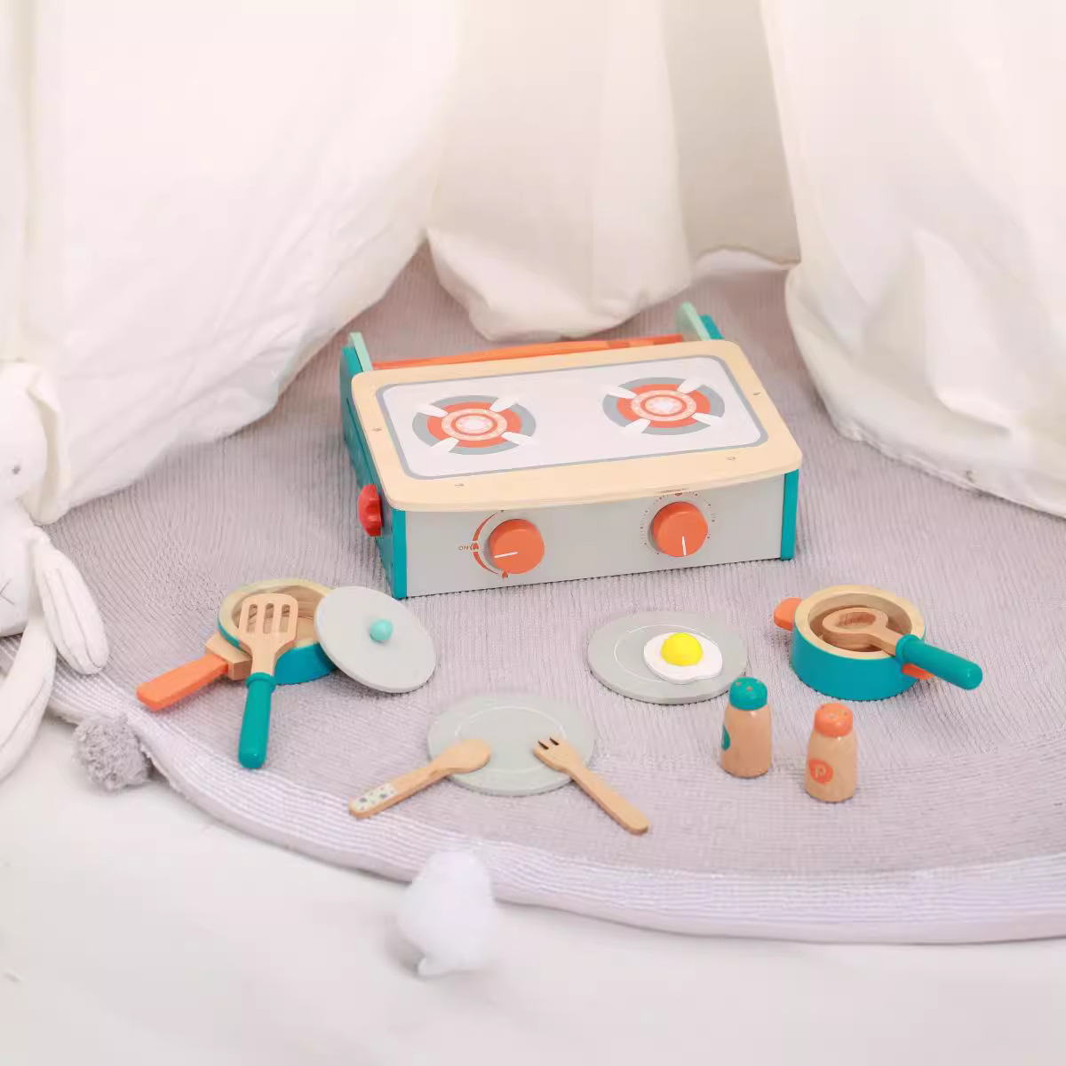 Nordian wood simulator kitchen set for cooking and cooking.