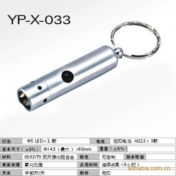 Double flashlight key button, LED flashlight.