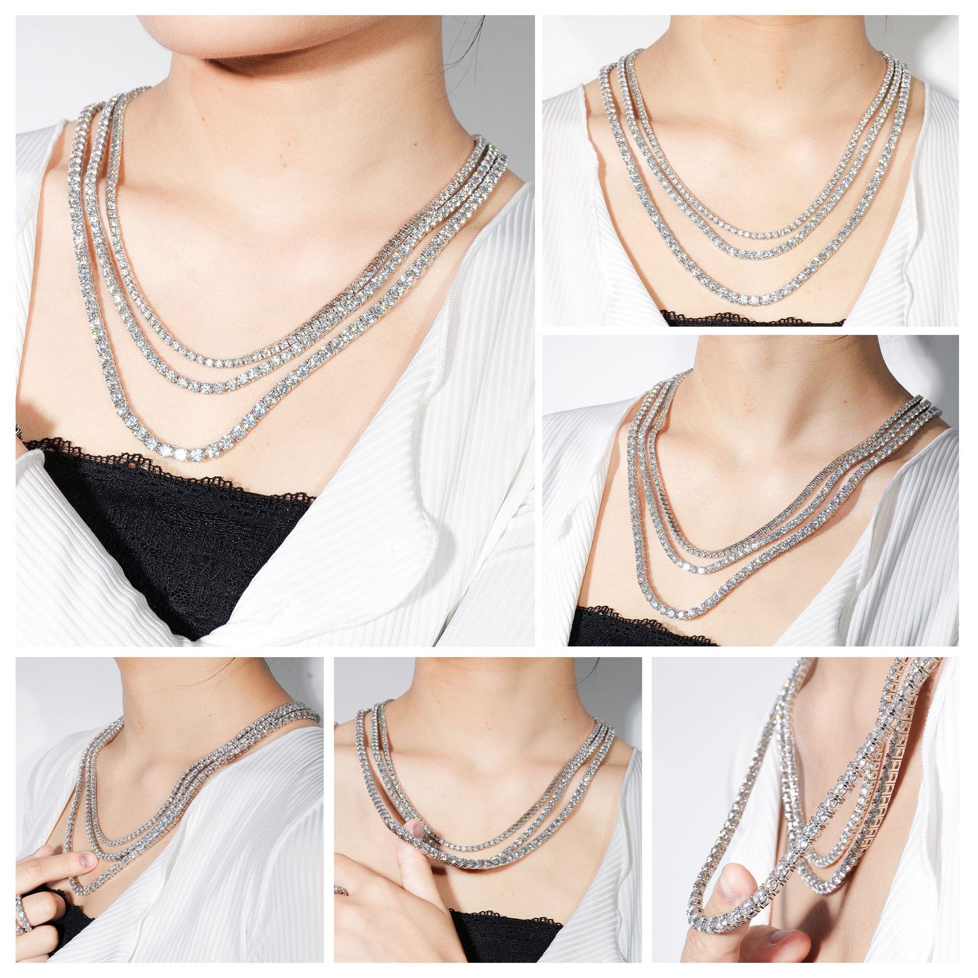 Europe-United States Cross-Border Bang Tennis Chain New Classic Four-claw Single-Train Tennis Trench Source.
