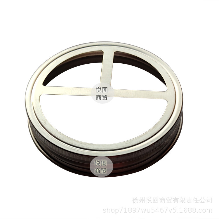 Silver polished 304 stainless steel toothbrush cap, 86mm wide mouth Mason lid stainproof.