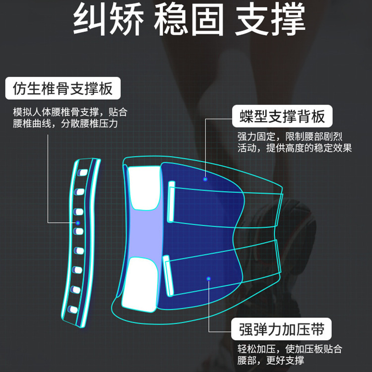 爱护佳护腰带蝶形腰椎间盘腰椎固定支撑护腰H板护腰透气护腰带