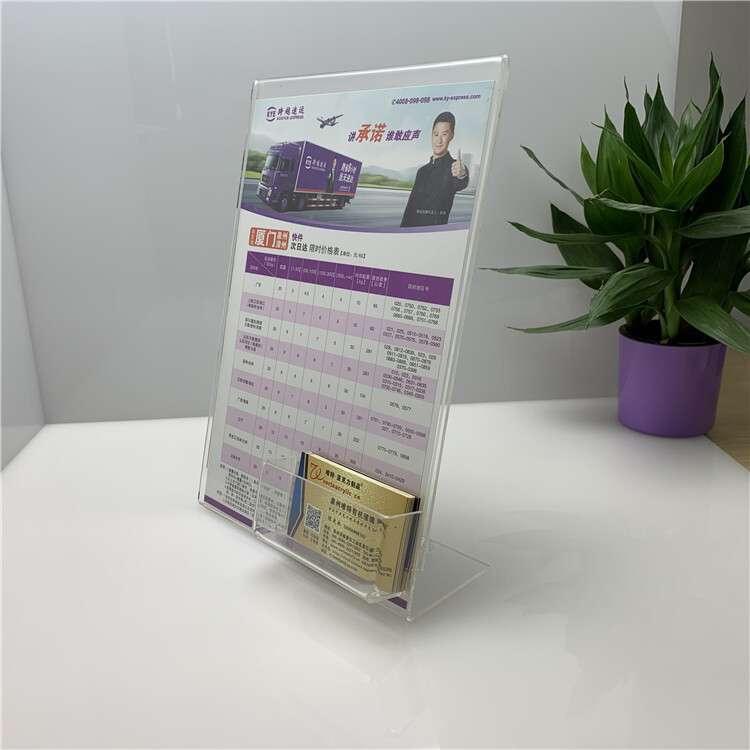 Customize the Aclik L card A4 vertical display card, priced organic glass table card.