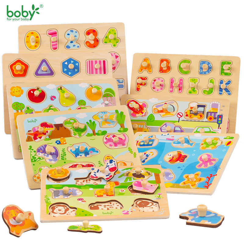 Woodful digital alphanumeric cardboard puzzles for early child wholesalers
