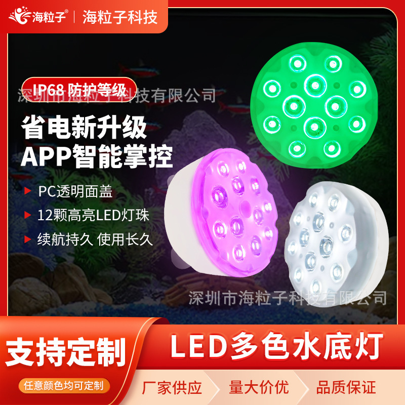 Led Diving Light Fish Tile Lights New Amazon pool Underwater Lamps Seven Colours RGB Remote Control Magnetic Lamps Underwater